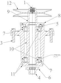 Spindle Diagram and Parts List for ZTX5-48KW (47RIAAA6010)(2021) Cub Cadet Lawn Tractor